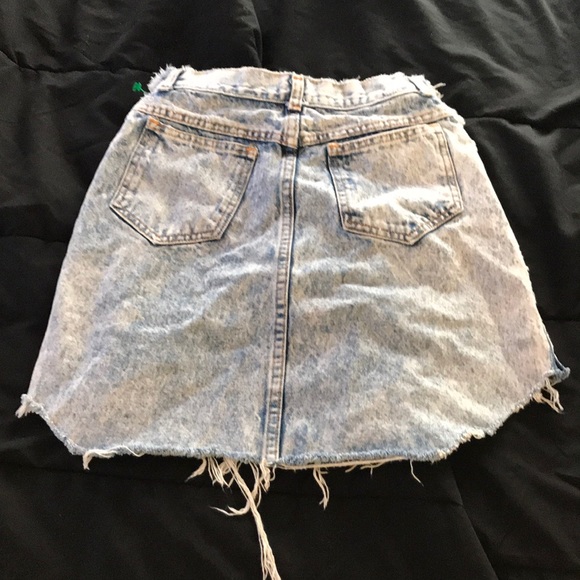 Distressed and Bleached Jean Skirt - Picture 2 of 2